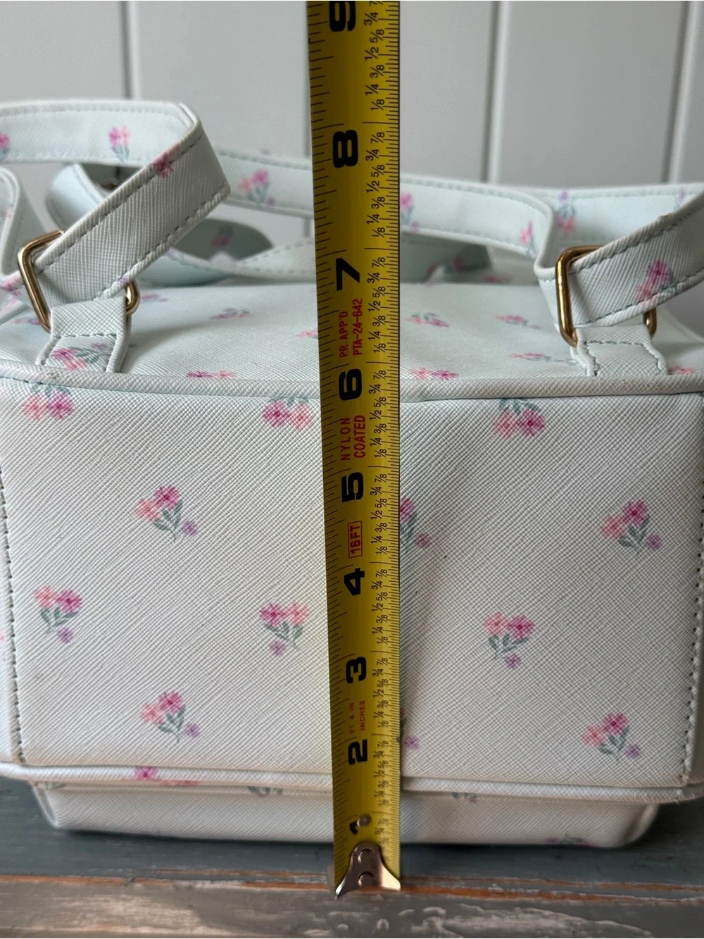Under One Sky White Floral Mini Backpack Handbag Pink/White